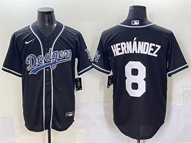 Men's Los Angeles Dodgers #8 Enrique Hernández Black Fashion Stitched Baseball Jersey Men's Los Angeles Dodgers #8 Enrique Hernández Black Fashion Stitched Baseball Jersey